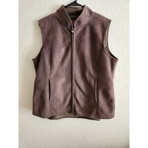 OutBack Trading Co. Brown Insulated Women's Suede Vest Xl
